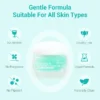 Green hued guaiazulene HA condensation cream with benefits displayed including cruelty-free, vegan, no alcohol, fragrance-free, and clean formula.