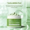 Xiran matcha anti-oil algae mud mask with green creamy texture jar and eco-friendly design, surrounded by water droplets.