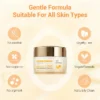 Vitamin C 7-day whitening cream in packaging labeled as gentle, suitable for all skin types, cruelty-free, vegan formula, no alcohol, fragrance, or pigment.