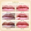 A comparison of lips before and after using a collagen lip mask, showing hydrated and plump results after application.