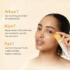 Guide for applying under-eye cream, emphasizing use in morning and night, gentle application, and pairing with Booster Pro for enhanced results.