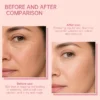 Side-by-side comparison of a woman's face showing skin improvement, with reduced fine lines and wrinkles after regular skincare use.