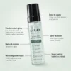 XIRAN Dark Clear Self-Tan Mousse bottle with text highlighting its features like medium-dark glow, zero transfer, and vegan-friendly formula.