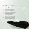 How-to guide for self-tanning application using a luxury mitt. Features steps: exfoliate, apply product with mitt, and aftercare tips.