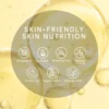 Graphic highlighting features of a skin-friendly product, including no aluminum, no alcohol, no baking soda, prebiotic-friendly, cruelty-free, vegan formula, and naturally clean.