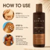 Instructional guide for using XIRAN browning lotion, showing product details, application steps, and benefits for even tanning.