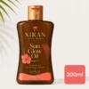 Xiran Sun Glow Oil bottle featuring tropical scent, 200ml size, with water-resistant formula and Vitamin E for glowing tan.