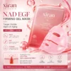 NAD EGF Firming Gel Mask by Xiran Skincare in pink packaging with a translucent gel mask and details on benefits like anti-aging, hydration, and skin renewal.