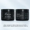 XIRAN Skincare gel pomade shown with front and back labels displaying product details, ingredients, and features like water-based, medium hold, and natural shine.