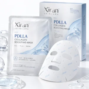 Máscara de colágeno PDLLA de marca própria para uma pele radiante e firme.