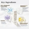 A skincare product featuring NAD+ with details of key ingredients like mitochondrial energy peptide, carnosine, nonapeptide-1 with niacinamide, and squalane with meadowfoam seed oil.